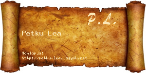 Petku Lea névjegykártya